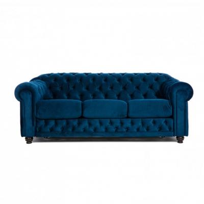 Canapea fixa Chesterfield Clasic, culoarea Albastru 