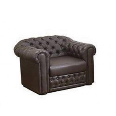Fotoliu Chesterfield Clasic, culoare Negru, piele ecologica