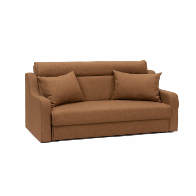 Canapea extensibila 3 locuri, extensie tip pat matrimonial, Graceful, culoarea Maro stofa